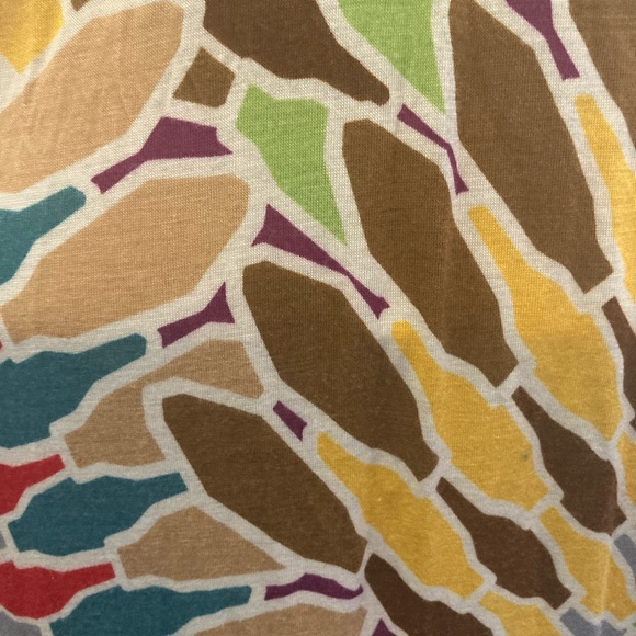 MIUSE szM multi-colored t-shirt dress w/teal strap - Picture 3 of 10